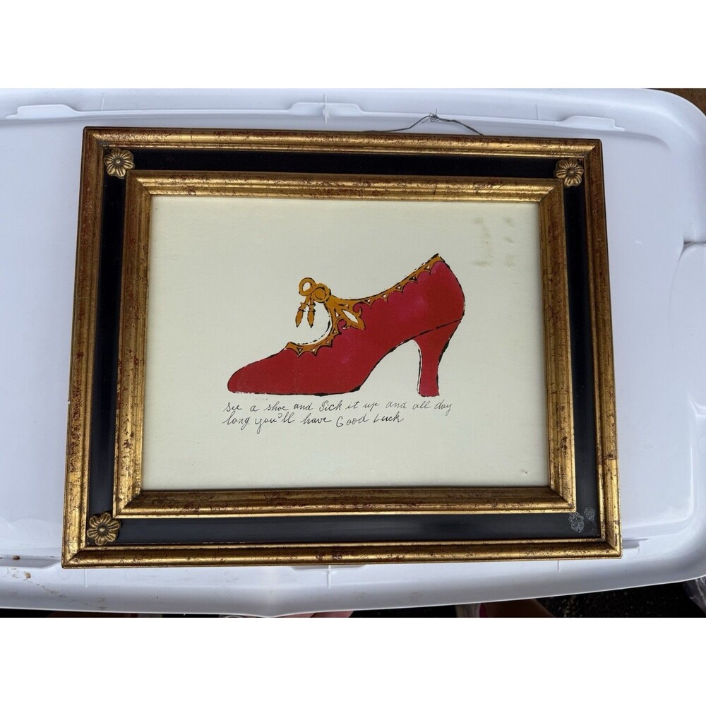 Andy Warhol Decorative Framed Print - “See A Shoe And Pick It Up” Red Heel